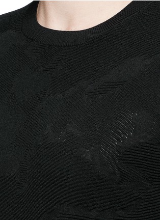 Detail View - Click To Enlarge - NEIL BARRETT - Camouflage ottoman knit sweater