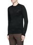Front View - Click To Enlarge - NEIL BARRETT - Camouflage ottoman knit sweater