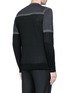 Back View - Click To Enlarge - NEIL BARRETT - Shoulder panel Merino wool zip cardigan