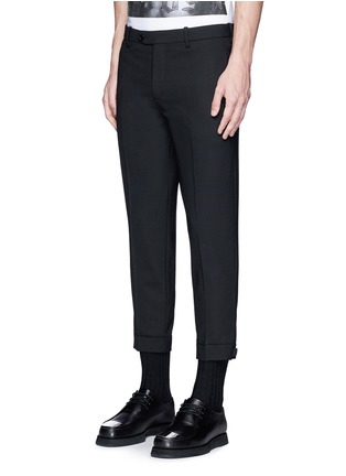 Front View - Click To Enlarge - NEIL BARRETT - Adjustable zip cuff bistretch gabardine pants