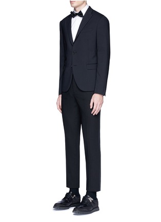 Figure View - Click To Enlarge - NEIL BARRETT - Satin tuxedo stripe virgin wool pants