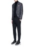 Figure View - Click To Enlarge - NEIL BARRETT - Zip cuff bonded jersey tailored pants