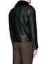 Back View - Click To Enlarge - NEIL BARRETT - Lamb shearling collar leather biker jacket