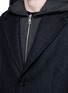 Detail View - Click To Enlarge - NEIL BARRETT - Vest underlay herringbone long wool coat
