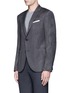 Front View - Click To Enlarge - NEIL BARRETT - Slim fit camouflage pinstripe blazer