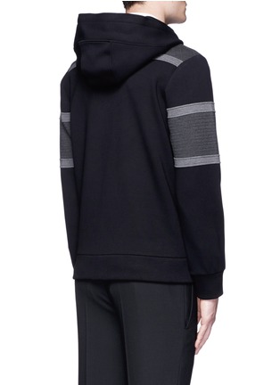 Back View - Click To Enlarge - NEIL BARRETT - Panelled bonded jersey zip hoodie