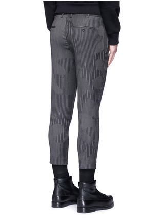 Back View - Click To Enlarge - NEIL BARRETT - Camouflage pinstripe zip cuff cropped pants