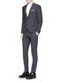 Figure View - Click To Enlarge - NEIL BARRETT - Skinny fit pinstripe stretch wool suit