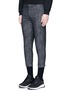 Front View - Click To Enlarge - NEIL BARRETT - Camouflage jacquard cropped virgin wool pants
