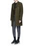 Figure View - Click To Enlarge - NEIL BARRETT - Camouflage jacquard cropped virgin wool pants