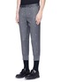 Front View - Click To Enlarge - NEIL BARRETT - Slim fit thunderbolt jacquard cropped pants
