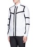 Front View - Click To Enlarge - NEIL BARRETT - Contrast stripe cotton poplin shirt
