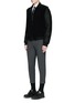 Figure View - Click To Enlarge - NEIL BARRETT - Thunderbolt pin faux leather tie tuxedo shirt