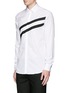 Front View - Click To Enlarge - NEIL BARRETT - Diagonal stripe poplin tuxedo shirt