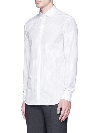 Front View - Click To Enlarge - NEIL BARRETT - Camouflage pinstripe shirt