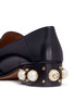 Detail View - Click To Enlarge - GUCCI - GG pearl heel web stripe leather loafers pumps
