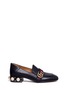 Main View - Click To Enlarge - GUCCI - GG pearl heel web stripe leather loafers pumps