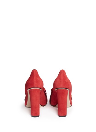 Back View - Click To Enlarge - GUCCI - 'Marmont' kiltie fringe suede loafer pumps