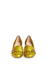 Front View - Click To Enlarge - GUCCI - Kiltie fringe metallic leather loafer pumps