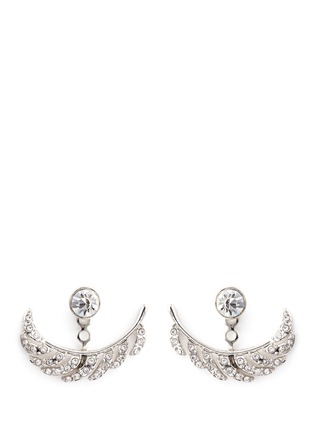 Main View - Click To Enlarge - KENNETH JAY LANE - Crystal pavé leaf jacket earrings