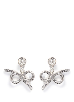 Main View - Click To Enlarge - KENNETH JAY LANE - Crystal pavé bow jacket earrings