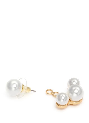 Detail View - Click To Enlarge - KENNETH JAY LANE - Glass pearl jacket earrings