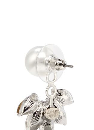Detail View - Click To Enlarge - KENNETH JAY LANE - Pearl stud crystal jacket earrings