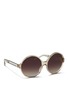 Figure View - Click To Enlarge - LINDA FARROW - Oversize round acetate sunglasses