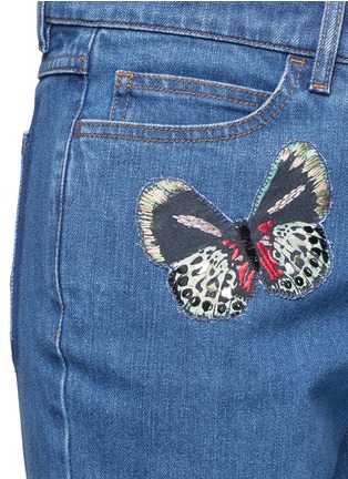 Detail View - Click To Enlarge - VALENTINO GARAVANI - Butterfly embroidery patch straight leg jeans
