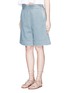 Front View - Click To Enlarge - CHLOÉ - Washed denim culottes