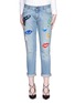 Detail View - Click To Enlarge - STELLA MCCARTNEY - Embroidered patch appliqué washed jeans
