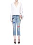 Figure View - Click To Enlarge - STELLA MCCARTNEY - Embroidered patch appliqué washed jeans
