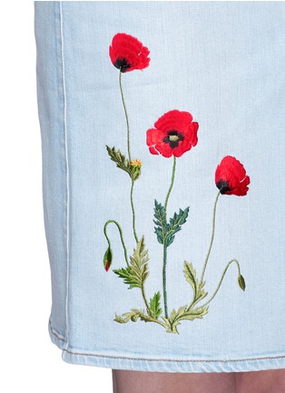 Detail View - Click To Enlarge - STELLA MCCARTNEY - Floral embroidery denim skirt
