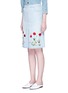 Front View - Click To Enlarge - STELLA MCCARTNEY - Floral embroidery denim skirt