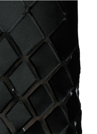 Detail View - Click To Enlarge - PRINGLE OF SCOTLAND - Diamond fil coupé leather cord eyelet dress