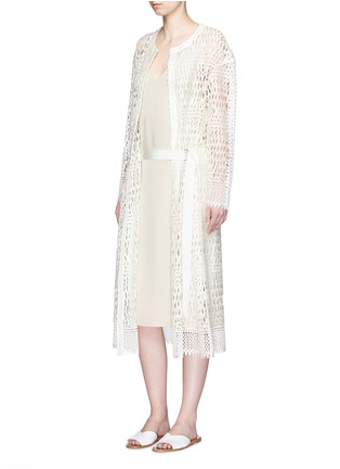 Figure View - Click To Enlarge - PRINGLE OF SCOTLAND - Lattice lace belted coat