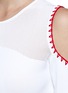 Detail View - Click To Enlarge - PRINGLE OF SCOTLAND - Crochet trim birdseye knit cold shoulder top
