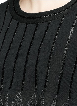 Detail View - Click To Enlarge - ALAÏA - 'Rapa Nui' raffia fringe knit top