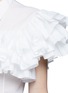 Detail View - Click To Enlarge - ALAÏA - Ruffle cotton voile peplum shirt
