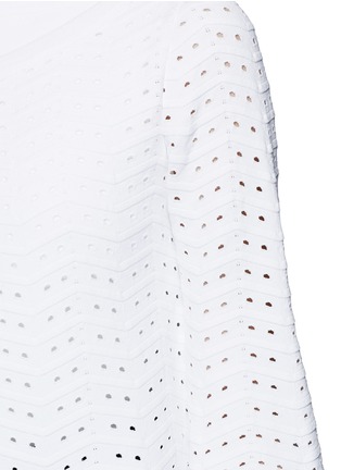 Detail View - Click To Enlarge - ALAÏA - 'Fidji' flare sleeve zigzag stripe knit coat