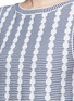Detail View - Click To Enlarge - ALAÏA - 'Moorea' graduating dot stripe jacquard knit dress