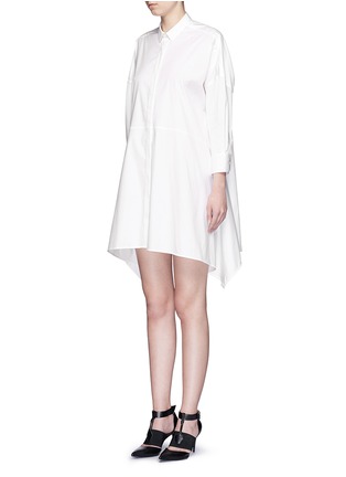 Front View - Click To Enlarge - NEIL BARRETT - Oversized stretch poplin shirt dress