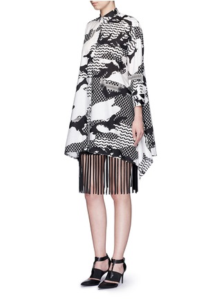 Figure View - Click To Enlarge - NEIL BARRETT - Keffiyeh check camouflage print oversized shirt dress