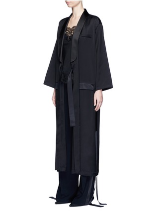 Figure View - Click To Enlarge - GIVENCHY - Satin shawl lapel sash waist coat
