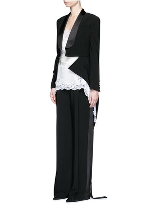 Figure View - Click To Enlarge - GIVENCHY - Satin lapel penguin suiting jacket