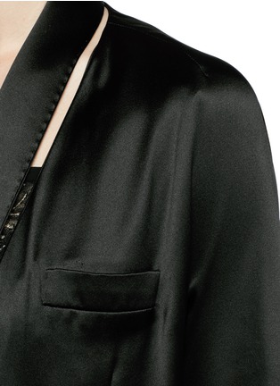 Detail View - Click To Enlarge - GIVENCHY - Silk satin cold shoulder oversized soft blazer
