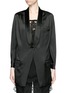 Main View - Click To Enlarge - GIVENCHY - Silk satin cold shoulder oversized soft blazer