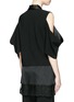 Back View - Click To Enlarge - GIVENCHY - Satin shawl lapel cold shoulder jacket