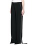 Front View - Click To Enlarge - GIVENCHY - Satin tuxedo stripe wide leg pants