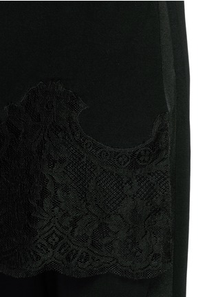 Detail View - Click To Enlarge - GIVENCHY - Open back lace trim apron cady jumpsuit
